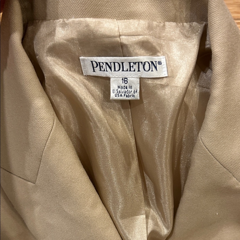 Pendleton Beige Virgin Wool Lined Blazer Women’s … - image 2